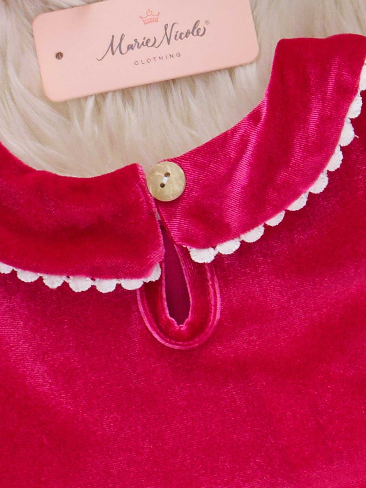 Christmas Trees Smocked Velvet Bubble Romper